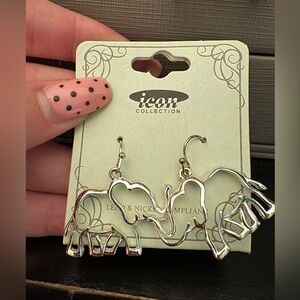 Silver Elephant Earrings